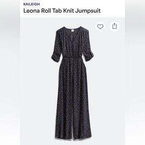 Kaileigh Navy and White Dotted Jumpsuit